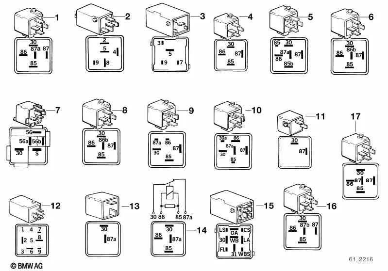 Diode relay for BMW E36, E34, E32, E31 (OEM 61361391397). Genuine BMW.