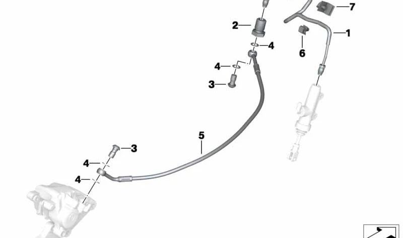 Soporte de tubería de freno OEM 34217681029 para BMW Motorrad F800GT, F800S, F800ST, F800R. Original BMW Motorrad.