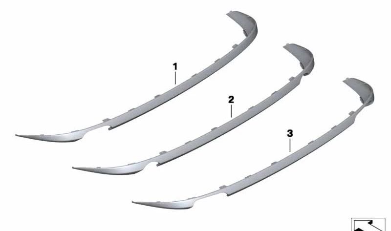 Embelezas traseiras para OEM 51127233980 para série BMW 5 GT (F07). BMW original.