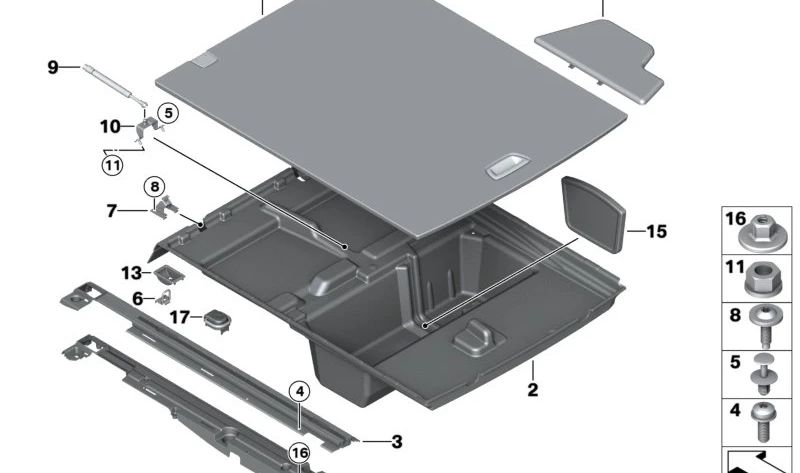 Boot liner for BMW 3 Series F34, F34N (OEM 51477295585). Original BMW