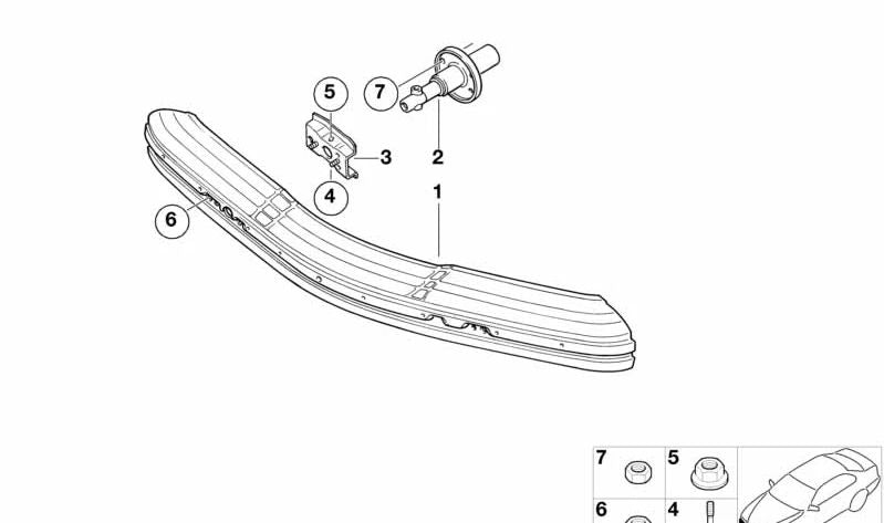 Soporte frontal OEM 51112264482 para BMW Serie 3 E36. Original BMW.