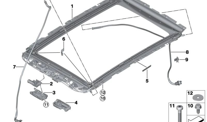 Tubo desagüe trasero derecho OEM 54107417880 para BMW X6 {F96, G06}. Pieza original BMW.