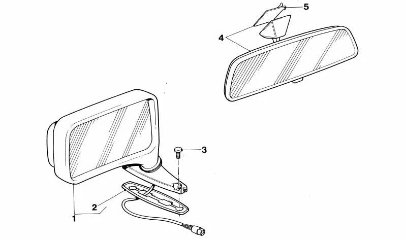 Arandela soporte espejo OEM 51162166161 para BMW E26 (1er Serie). Original BMW.