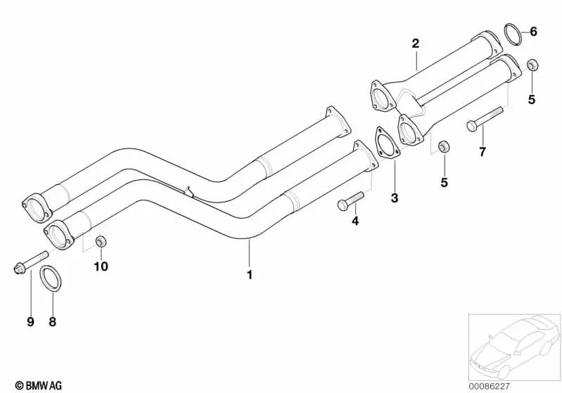 Junta de sellado para BMW E36, E46, E85, E86 (OEM 18111723379). Original BMW