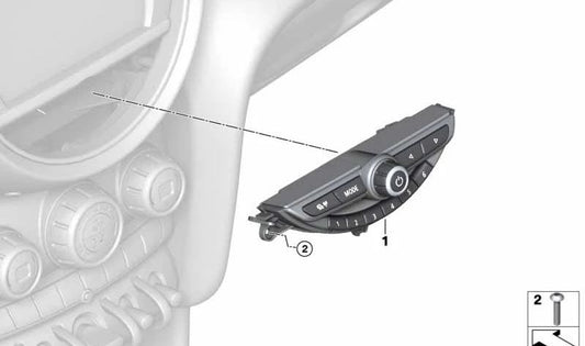 Unidad de mando de audio OEM 61315A0A3E9 para MINI F56 LCI, F55 LCI, F54 LCI, F57 LCI, F60 LCI, F56 BEV LCI... y más. Original MINI.