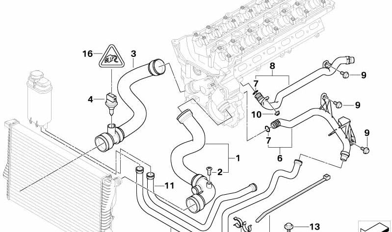 OEM -Kältemittel -Rücklaufschlauch 11531705225 für BMW E39 520i mit M52 -Motor. Kompatibel mit Modellen zwischen 1996 und 2003. Originaler BMW -Ersatz.