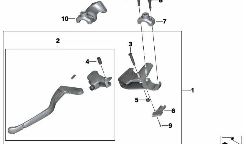 Abrazadera fijación embrague OEM 32727723083 para BMW Motorrad F 650 GS (FK72) y F 800 GS (FK72). Original BMW Motorrad.