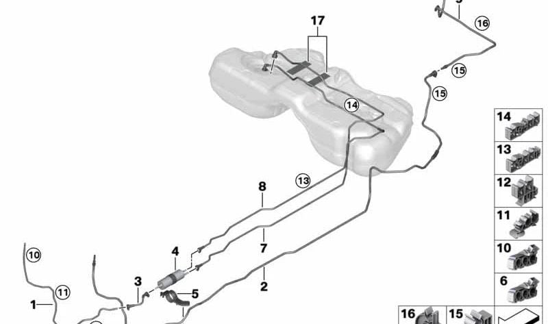 Tubería conducto combustible OEM 16127389878 para BMW G12 (730Li, 740Li, 740Li xDrive, 750Li xDrive). Compatible con modelos de 2015 a 2022. Recambio original BMW.