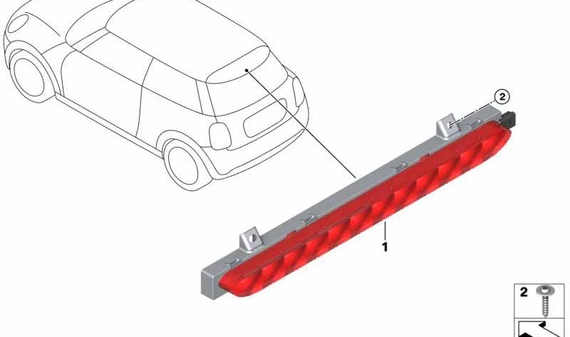 Tercera luz de freno trasera OEM 63257352162 para MINI Clubman F54, F54 LCI. Original MINI.