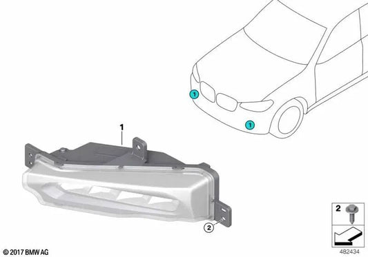 LED esquerdo Neblinera para BMW X3 G01, G08, X4 G02 (OEM 63179492771). BMW original