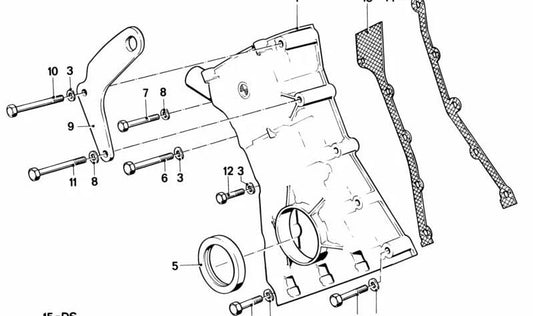 Junta izquierda sin amianto OEM 11141726731 para BMW E12, E28, E24, E23, E32, E34. Pieza original BMW.