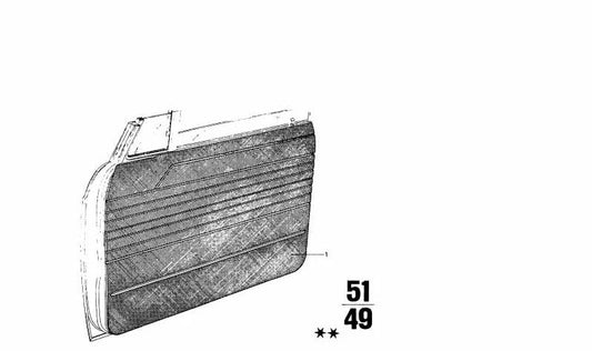 Panel interior puerta derecha OEM 51411830504 color marrón para BMW E30 (todos los modelos). Recambio original BMW.
