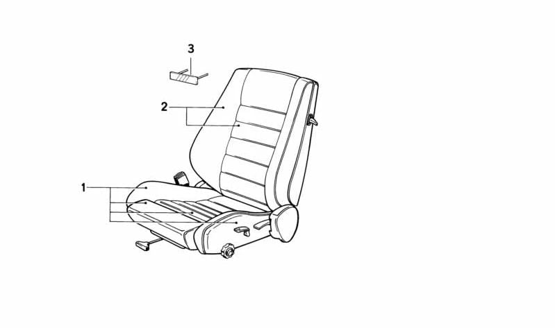 Funda de Asiento de Cuero para BMW Serie 3 E30 (OEM 52108106301). Original BMW