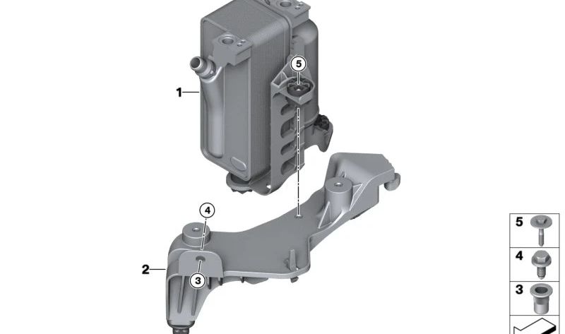 Soporte del condensador A/A OEM 64509461542 para BMW G28, G26 (i4 eDrive35/i3 eDrive35/eDrive40) y M50. Original BMW.