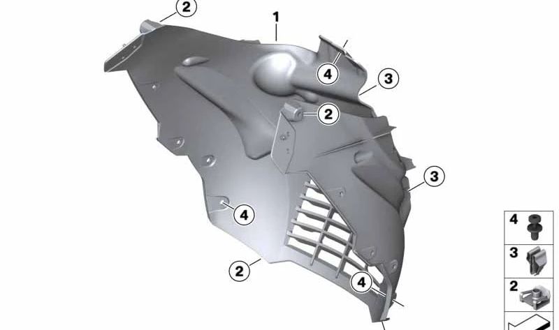 Guarnição do radiador OEM 46638558258 para motocicletas BMW C 400 GT (K08). Originais BMW Motorrad.