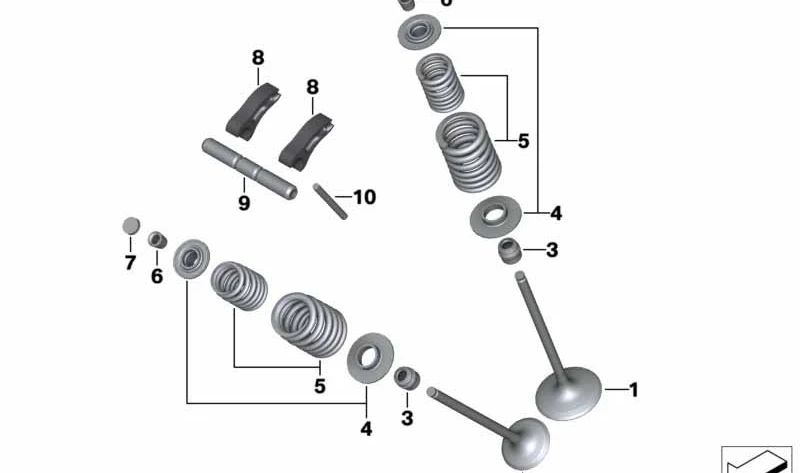 Juego de platillos de muelle de válvula OEM 11349444424 para motos BMW R1250GS, R1250GS Adventure, R1250RT, R1250R, R1250RS. Original BMW Motorrad.