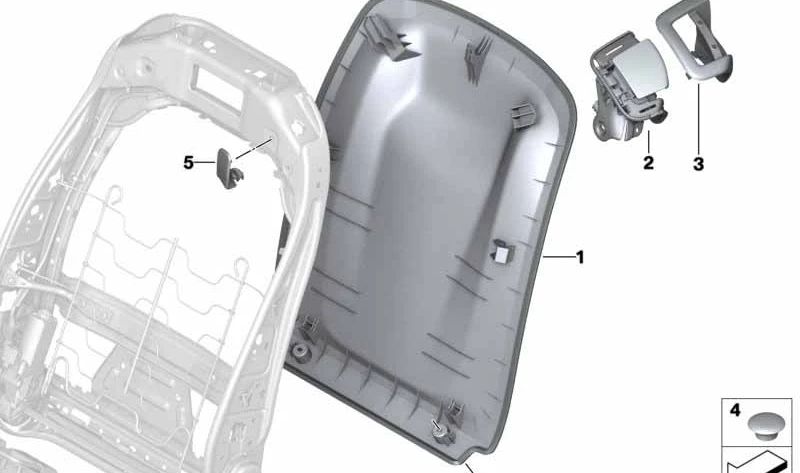 Panel trasero color blanco marfil OEM 52209484068 para BMW X7 {G07, G07N}. Pieza original BMW.