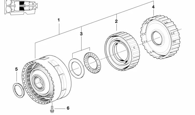 Rodamiento axial de agujas OEM 24231421553 para BMW E34, E39, E32, E38, E31. Original BMW.