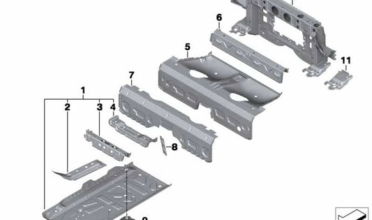 Placa inferior traseira OEM 41127069343 para MINI R50, R53. MINI originais.