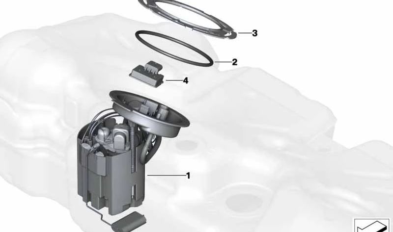 Bomba de combustible OEM 16117300463 para BMW F45, F46, F48, F39, F60. Original BMW.