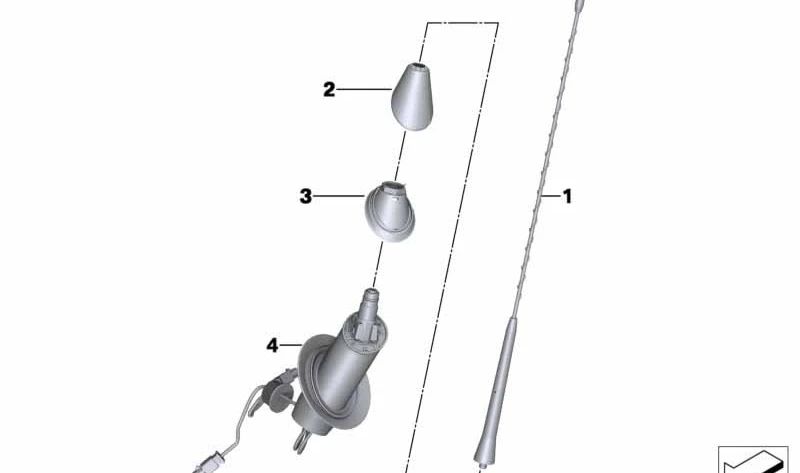Base de antena OEM 65209140245 para BMW Z4 E89. Repuesto original BMW.