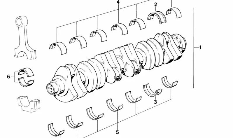 Cigüeñal sin cojinetes OEM 11211403794 para BMW E36, Z3. Original BMW.