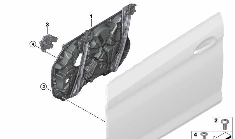 Accionamiento Elevalunas delantero para BMW Serie 5 G38, G38N (OEM 51337457250). Original BMW