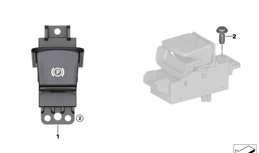 Parking Brake Switch OEM 61315A72FE3 for BMW G30, G31, G01. Original BMW.