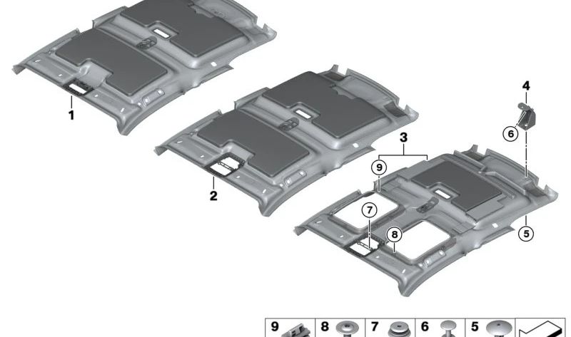 Clip de sujeción interior gris OEM 51447384759 para BMW i3 (I01) 60Ah, 94Ah y 120Ah, con y sin Rex, desde 2013 hasta 2022. Original BMW.