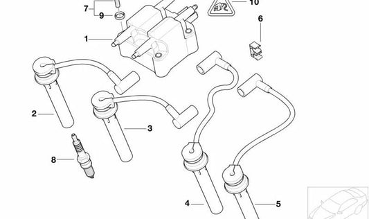 Cable de encendido OEM 12127513035 para MINI R50, R53, Cabrio R52. Original MINI.