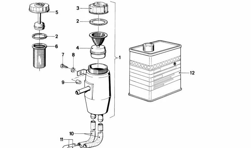 Verre d'expansion pour BMW E23 (OEM 34321152760). BMW d'origine
