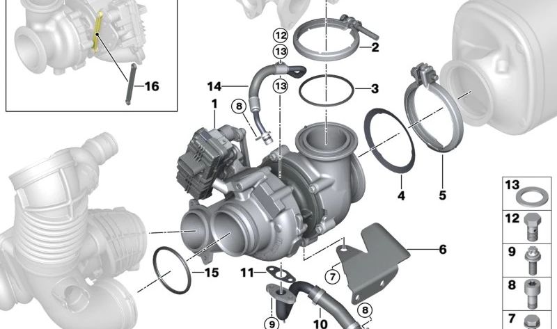 Kit reparación bieleta estabilizadora OEM 11659888488 para BMW G20, G20N, G21, G30, G30N, G31, G32, G32N, G11, G11N, G12, G12N, G01, G01N, G02, G02N, G05, G06, G07. Original BMW.