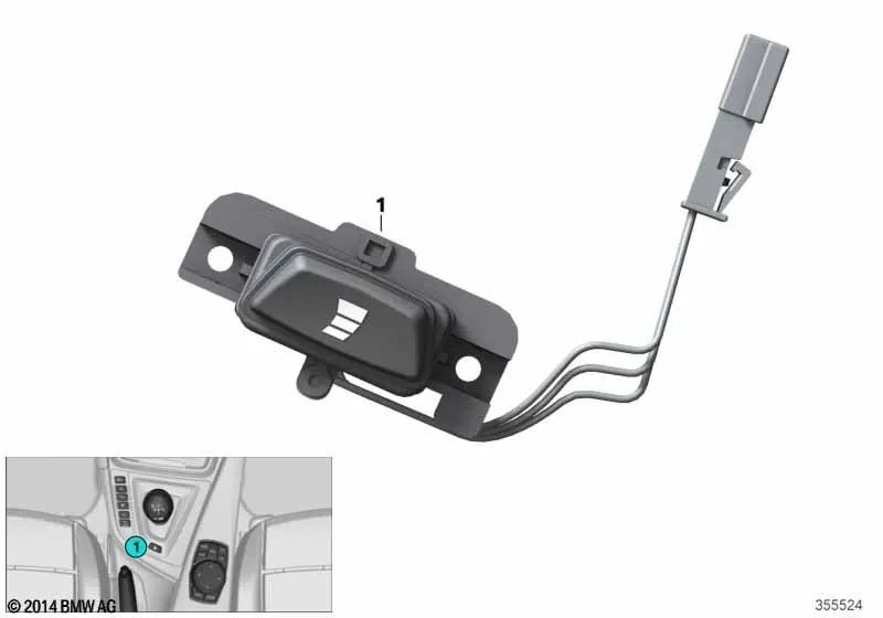 Botón Drivelogic para BMW F80, F82, F83 (OEM 61317850574). Original BMW.