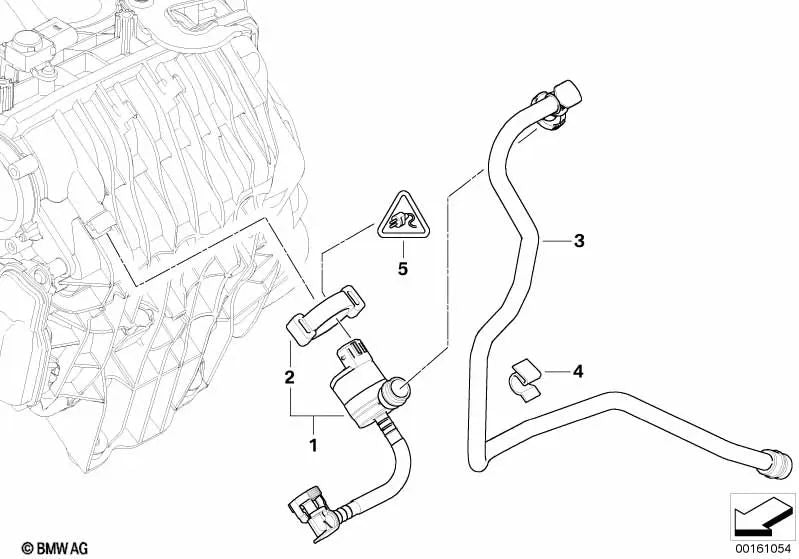 Condução de ventilação do tanque para BMW E81, E82, E87N, E88, E90, E90N, E91, E91N, E92, E92N, E93, E93N (OEM 13907550399). BMW original