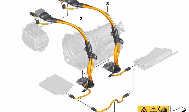 Cableado de alta tensión OEM 61129866371 para BMW G30, G30N, G31N, G38, G38N. Original BMW.