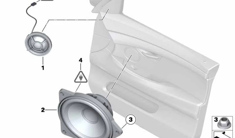 Altavoz agudo OEM 65139227249 para BMW E70, E71, E72 (Sistema Top HiFi). Original BMW
