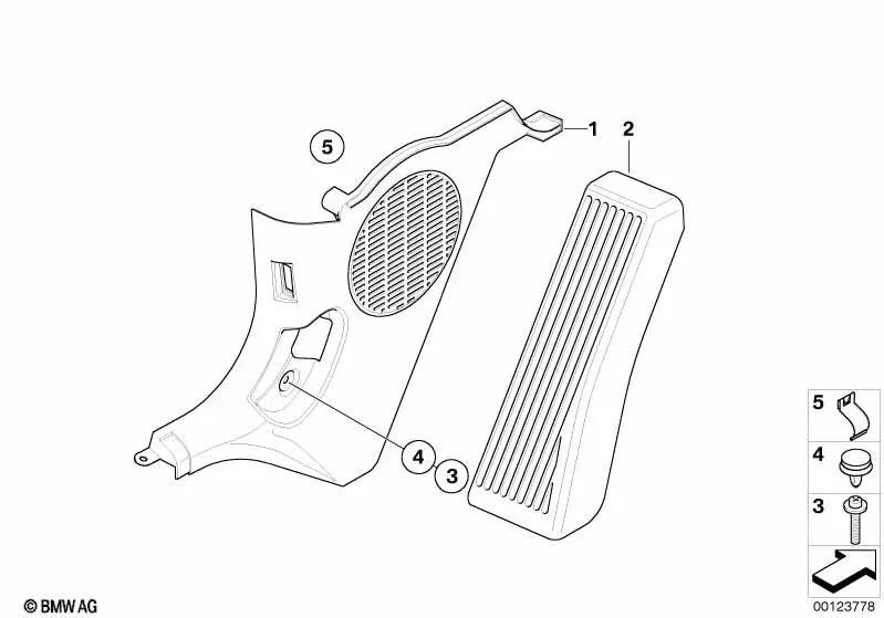 Front right side panel for BMW Z4 E85, E86 (OEM 51437031372). Original BMW