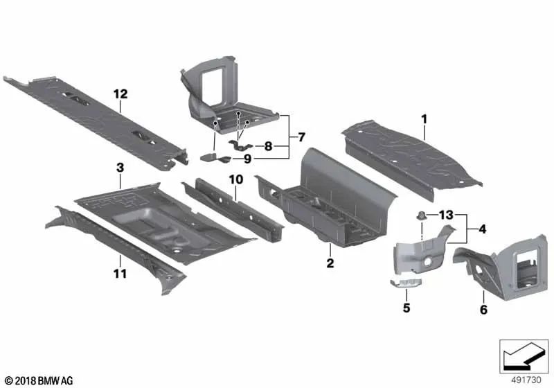 Painel traseiro do porta-malas OEM 41007470196 para BMW Z4 G29 (Z4 M40i, sDrive20i, sDrive30i). BMW genuíno.