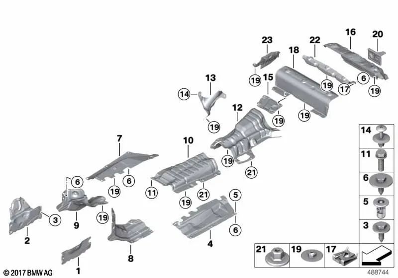 Wärme hintere Wärmeisolierung für BMW F22, F23, F87 (OEM 51487351566). Original BMW