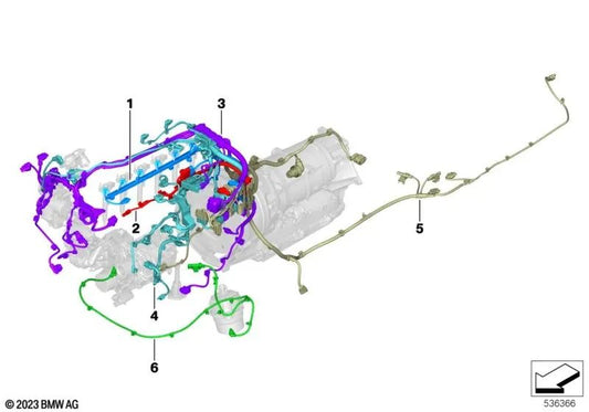 Engine Wiring Harness for BMW G05N, G06N, G07N (OEM 12517822122). Original BMW