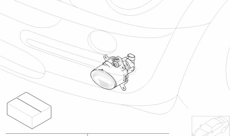 Juego de piezas de montaje para faro antiniebla OEM 63130395387 para MINI R50, R53, Cabrio R52. Original MINI.