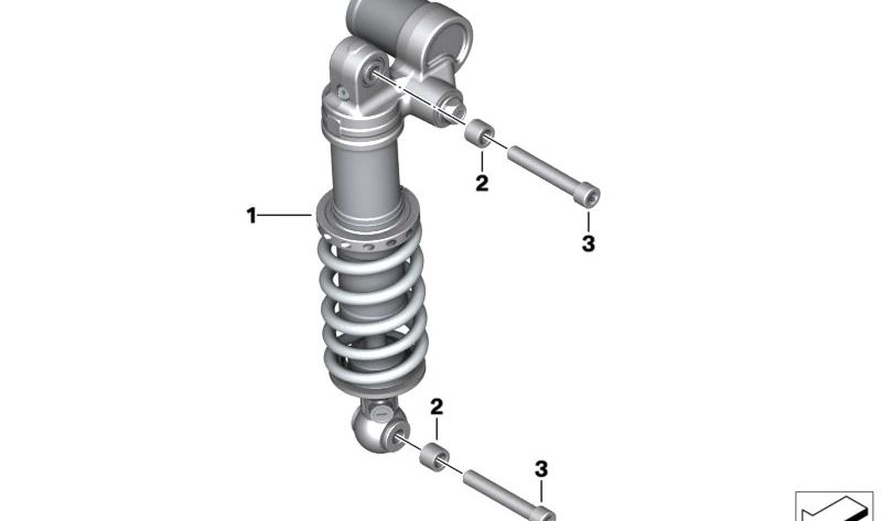 Muelle-amortiguador trasero OEM 33541541423 para motos BMW M 1000 RR (K66) 2020-2025. Original BMW Motorrad.
