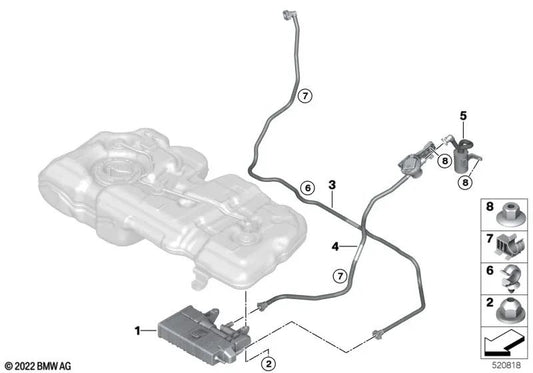 OEM-Entlüftungsrohr 16139423482 für BMW 2' U06, X1 U11, X1L U12, X2 U10 und MINI Countryman U25. Original BMW und MINI.