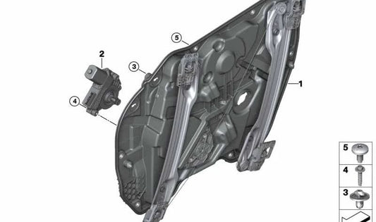 OM 6135A02D62 Rechter vorderster Fenstermotor für BMW F40. Original BMW.