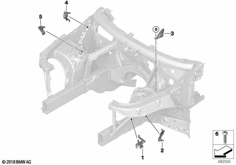 Soporte tubo flexible freno delantero izquierdo OEM 41007933247 para BMW X5 G05, X6 G06, X7 G07, XM G09... y más. Original BMW.