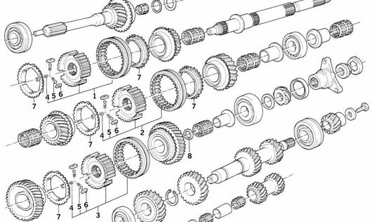 Anillo sincronizador OEM 23231202739 para BMW E30, E12, E28, E24, E23. Compatible con modelos como 320i, 320is, M3 y versiones con caja Getrag 262/265. Original BMW.