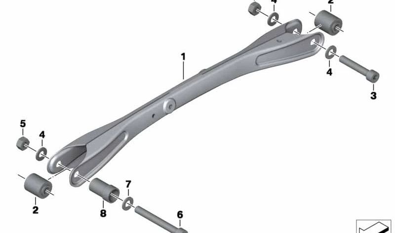 Schwarze Spurstange OEM 33177726648 für BMW K 1600 GT, K 1600 GTL, K 1600 Bagger Motorräder. Original BMW Motorrad.