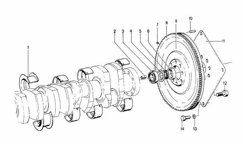 Volante de inercia OEM 11221253633 para BMW E12. Original BMW.