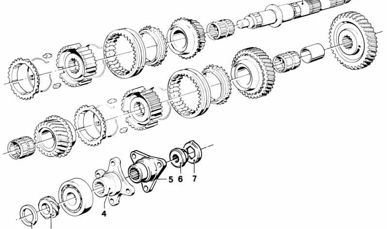 Arandela de ajuste OEM 23221630215 para BMW E21, E30, E12, E28, 114, 1502, 1600, 2002, 2500, 2800. Compatible con cambio manual Getrag 242. Original BMW.