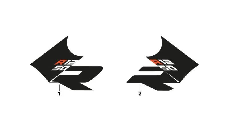 Decoração lateral esquerda OEM 51147109165 para BMW Motorrad R 1200 R, R 1250 R. Original BMW Motorrad.